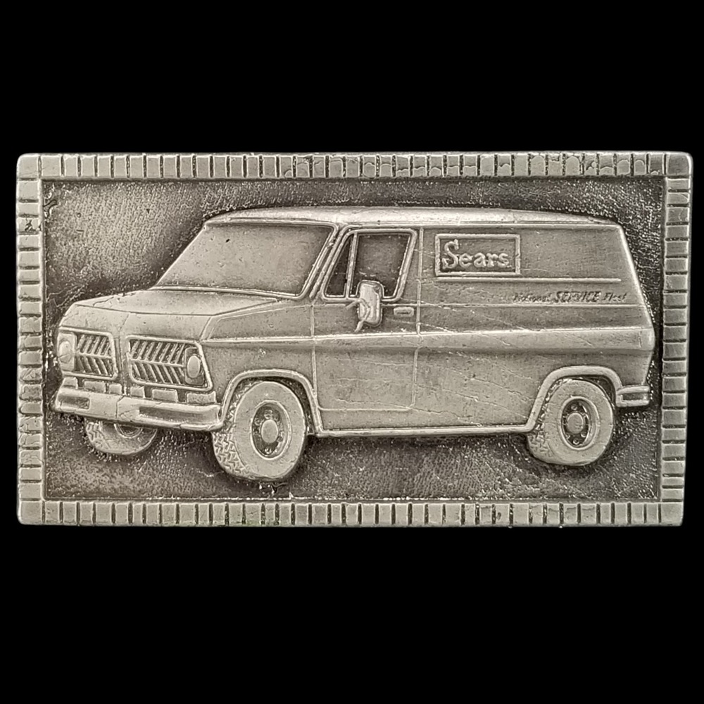 Vintage Sears National Service Fleet Belt Buckle Metal 60s 70s Van The Finney Co